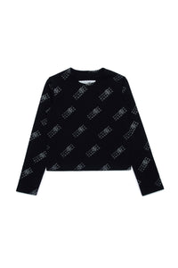 Long-sleeved printed T-shirt - Black