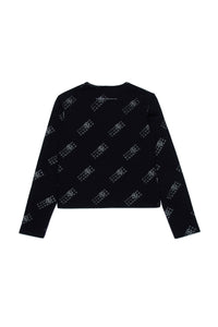 Long-sleeved printed T-shirt - Black