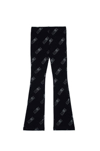 Pantalon évasé et imprimé - Black