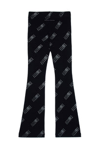 Pantalon évasé et imprimé - Black