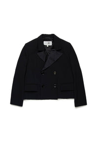 Blazer à boutons en laine mélangée - Black
