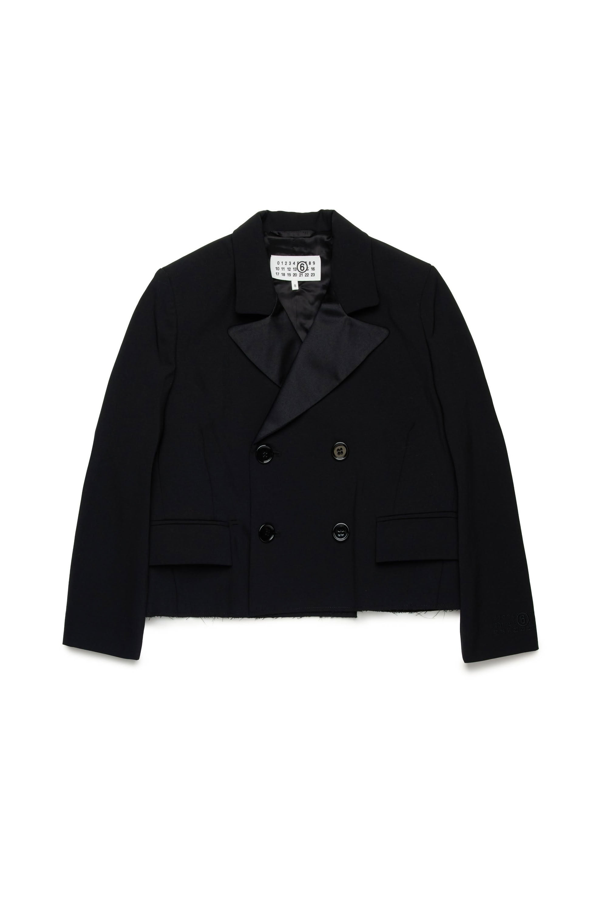 Blazer à boutons en laine mélangée - Black