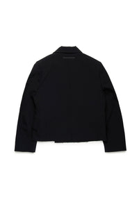 Blazer à boutons en laine mélangée - Black