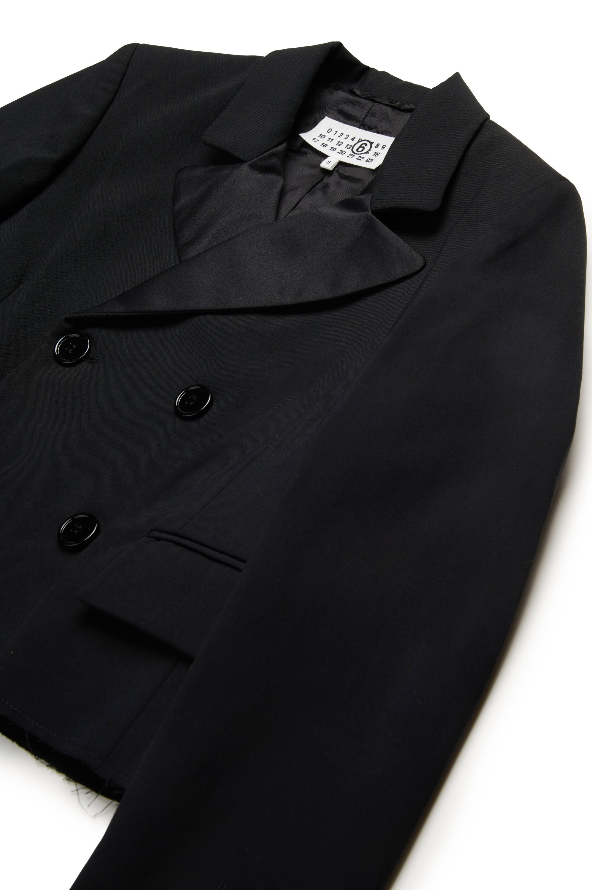 Blazer à boutons en laine mélangée - Black