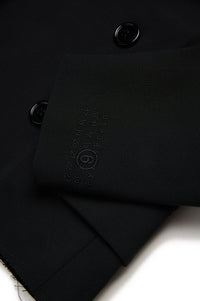 Blazer à boutons en laine mélangée - Black