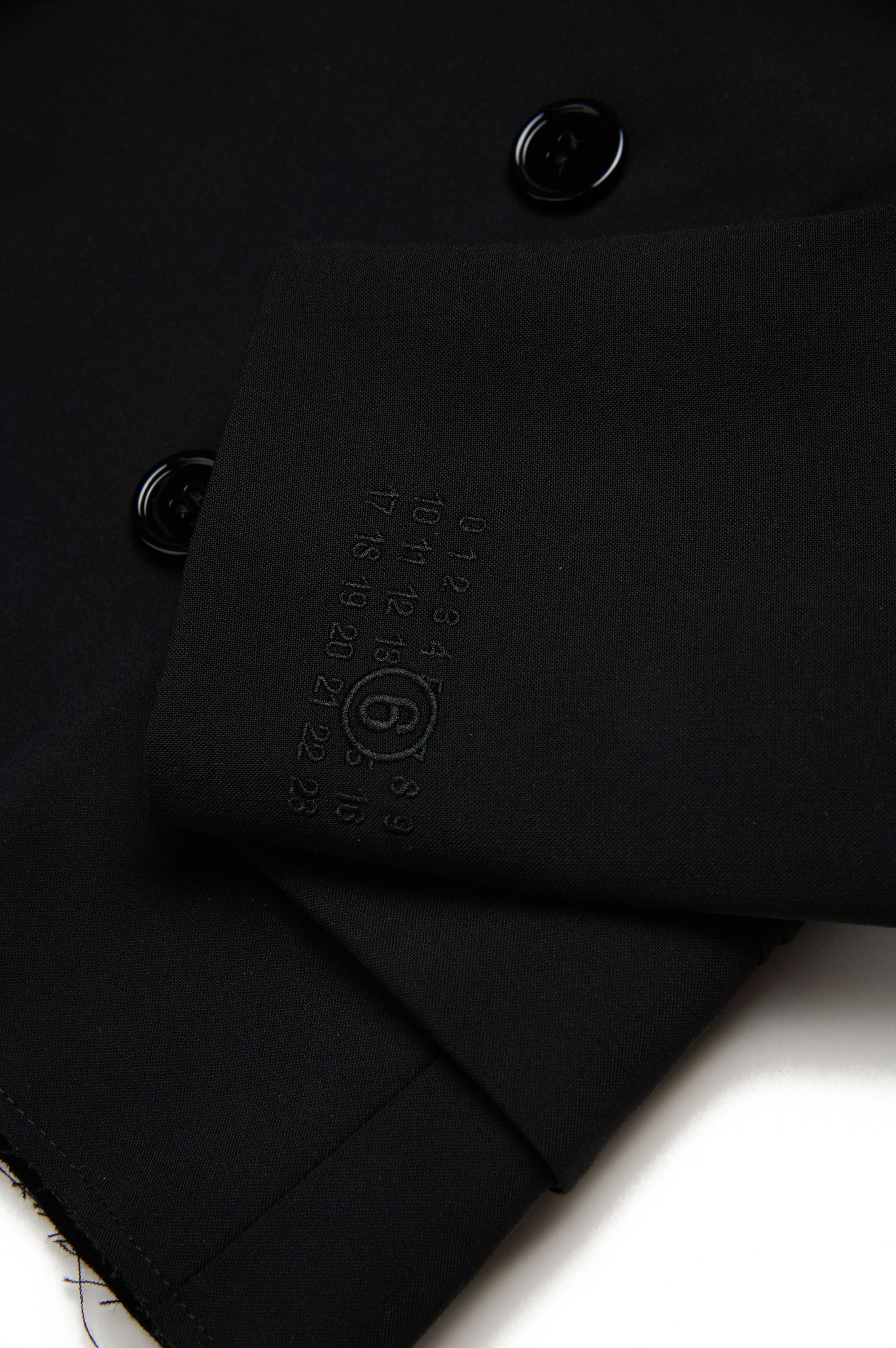 Blazer à boutons en laine mélangée - Black