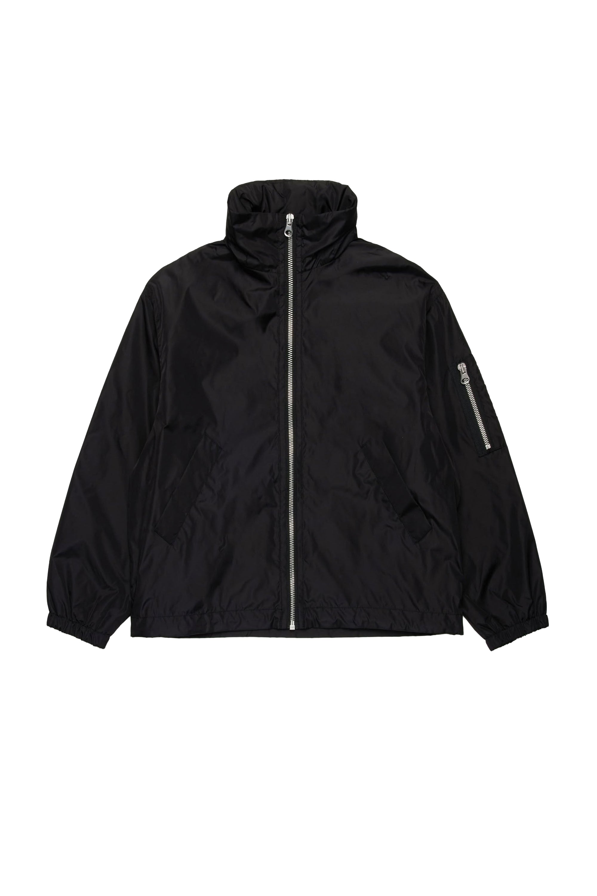 Windproof zip jacket with logo - Black