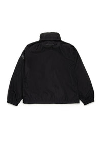 Windproof zip jacket with logo - Black