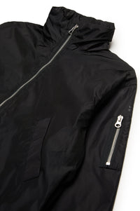 Windproof zip jacket with logo - Black