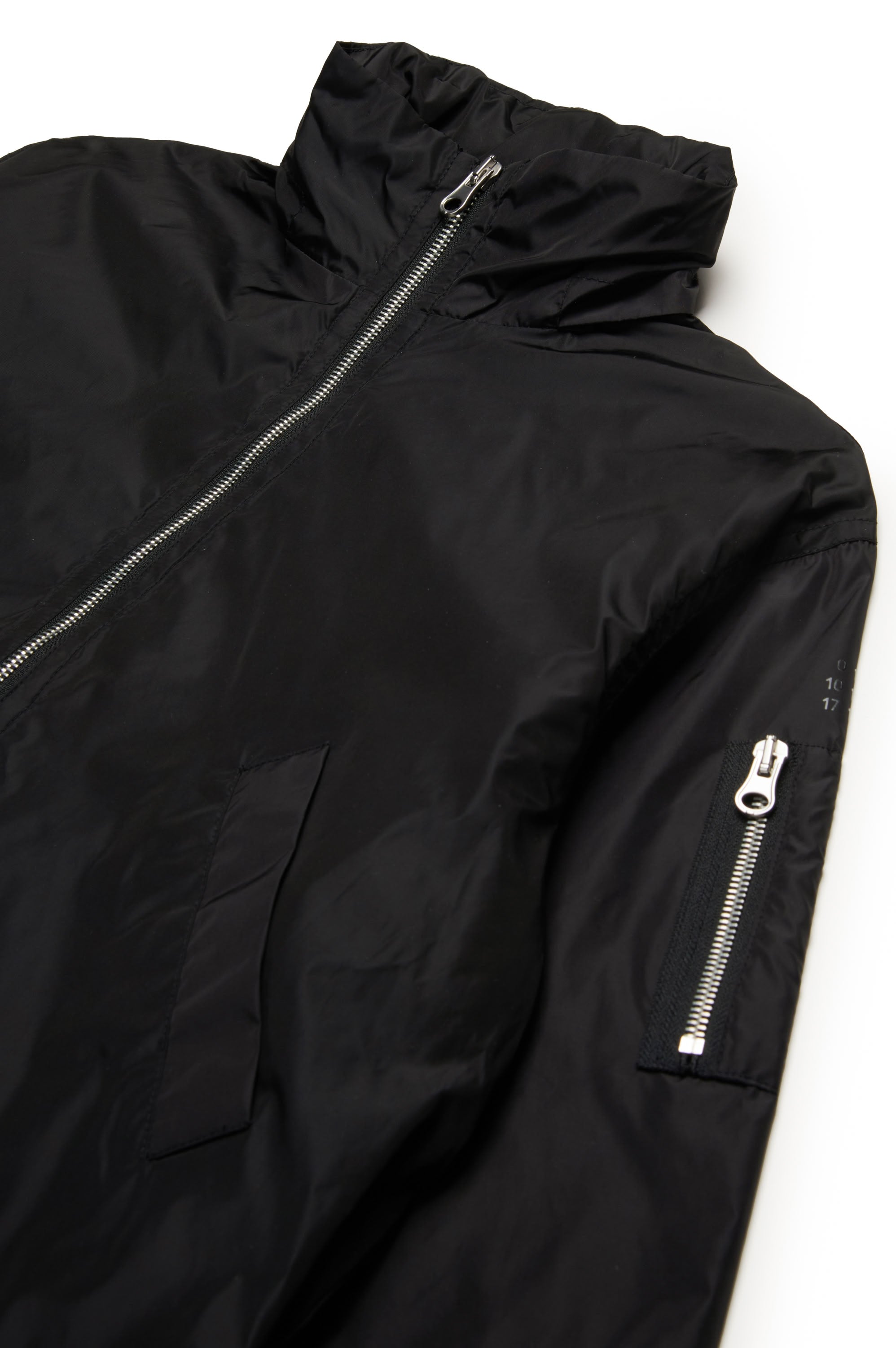 Windproof zip jacket with logo - Black