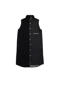 Sleeveless dress - Black Denim