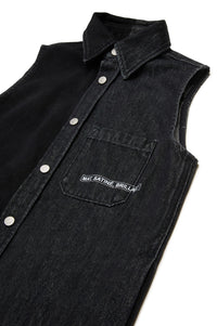 Sleeveless dress - Black Denim