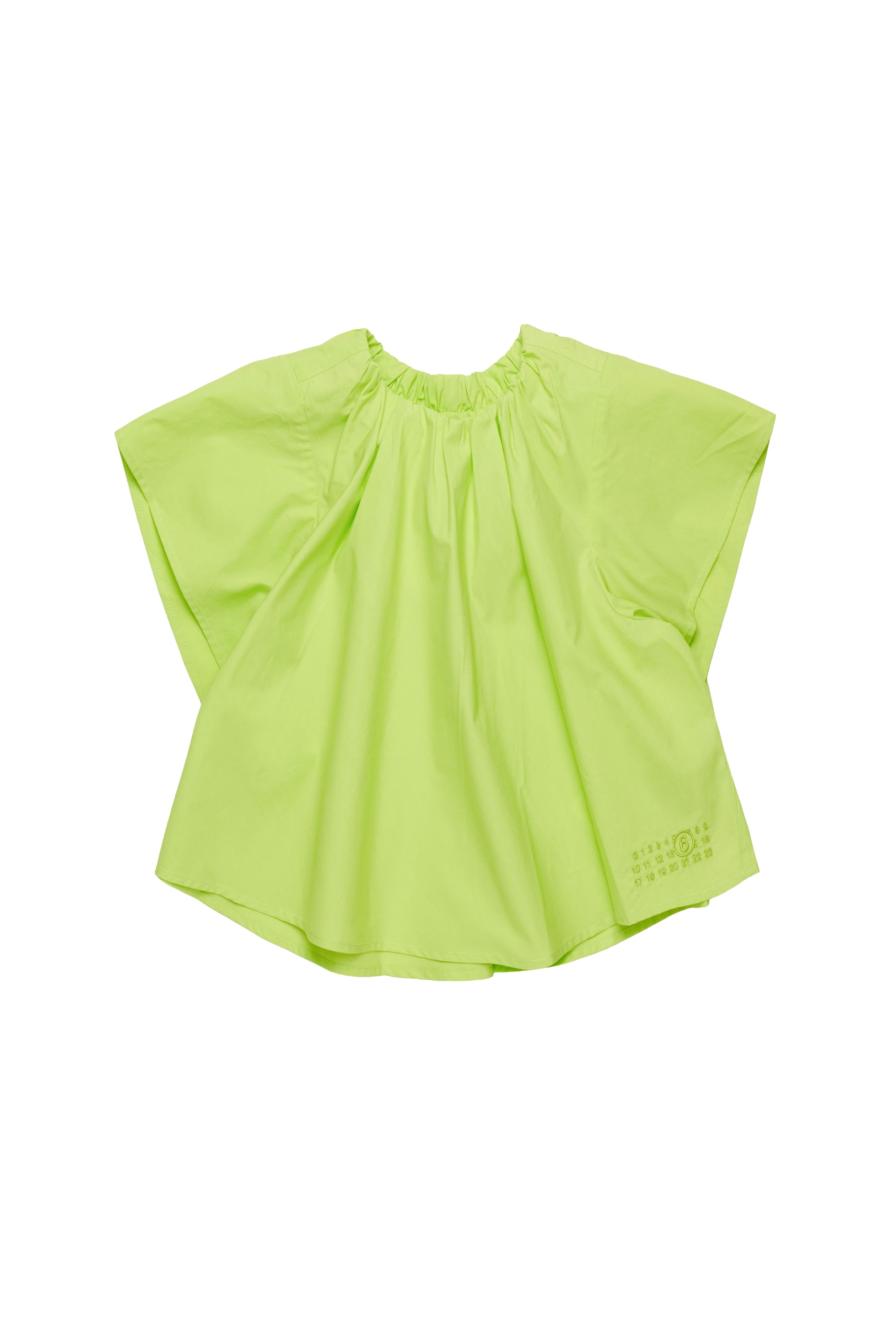 Flared shirt with ruffles - Neon Green