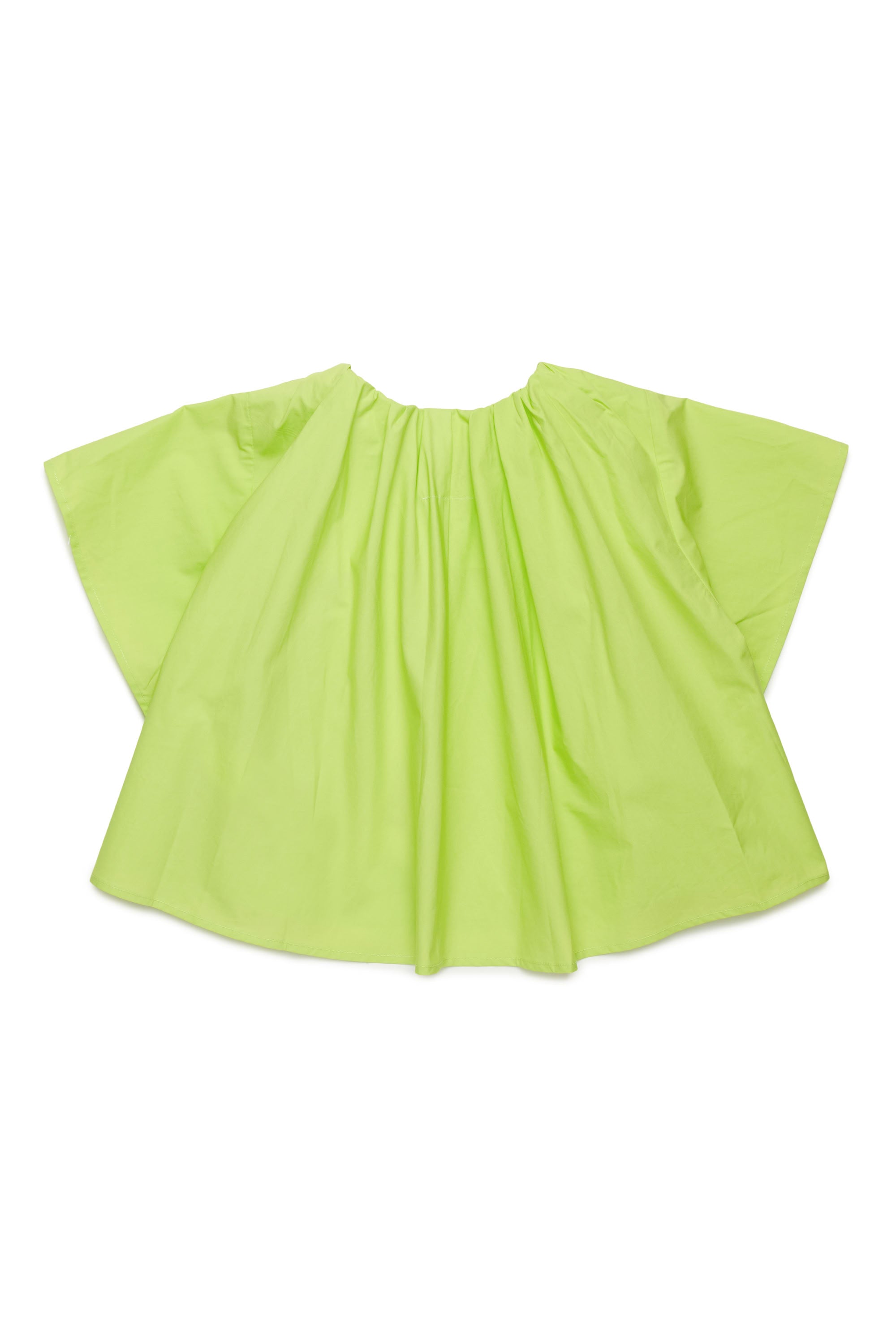 Flared shirt with ruffles - Neon Green