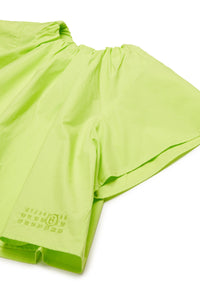 Flared shirt with ruffles - Neon Green