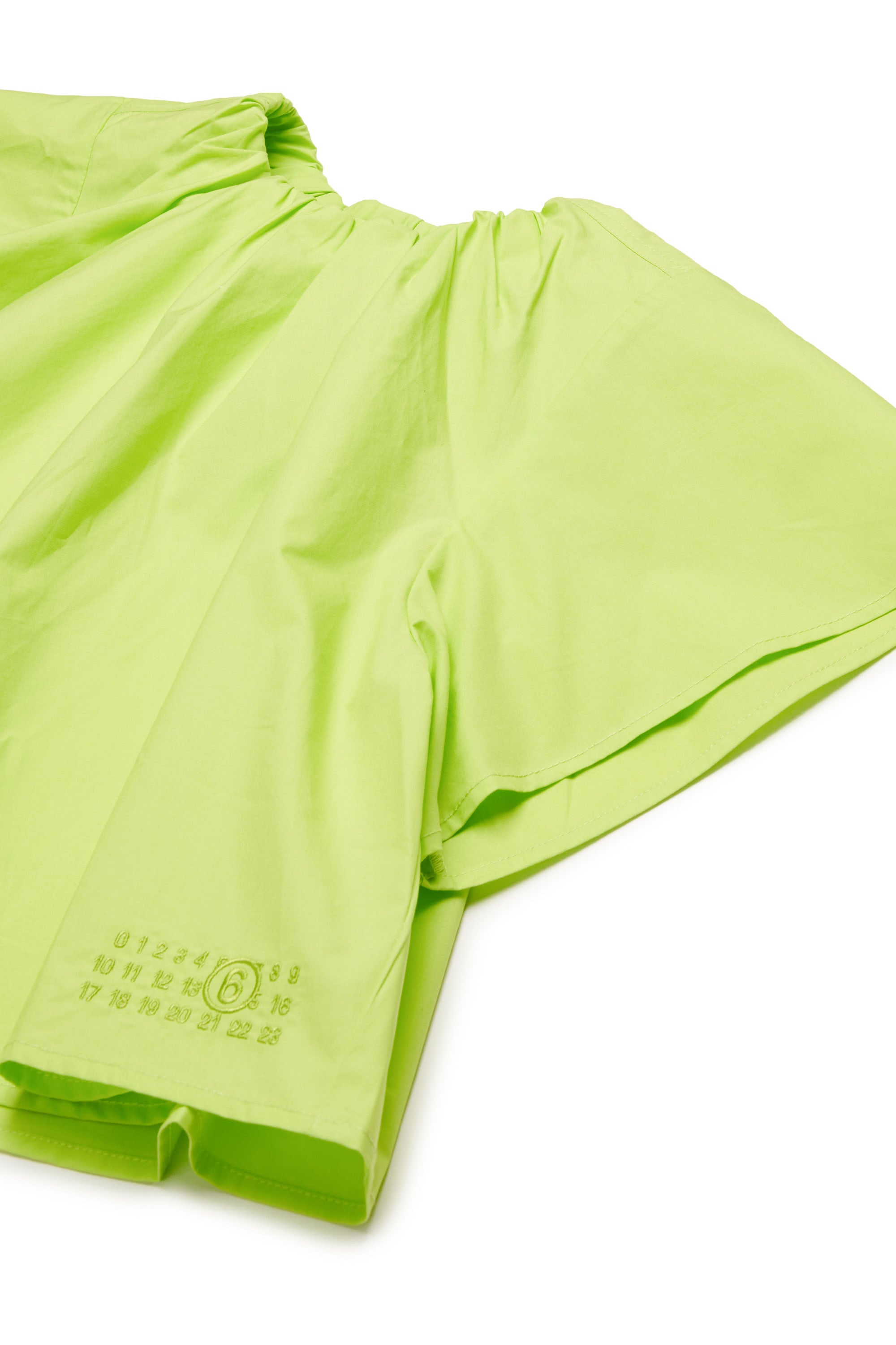 Flared shirt with ruffles - Neon Green