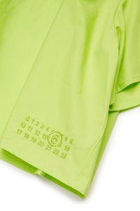 Flared shirt with ruffles - Neon Green