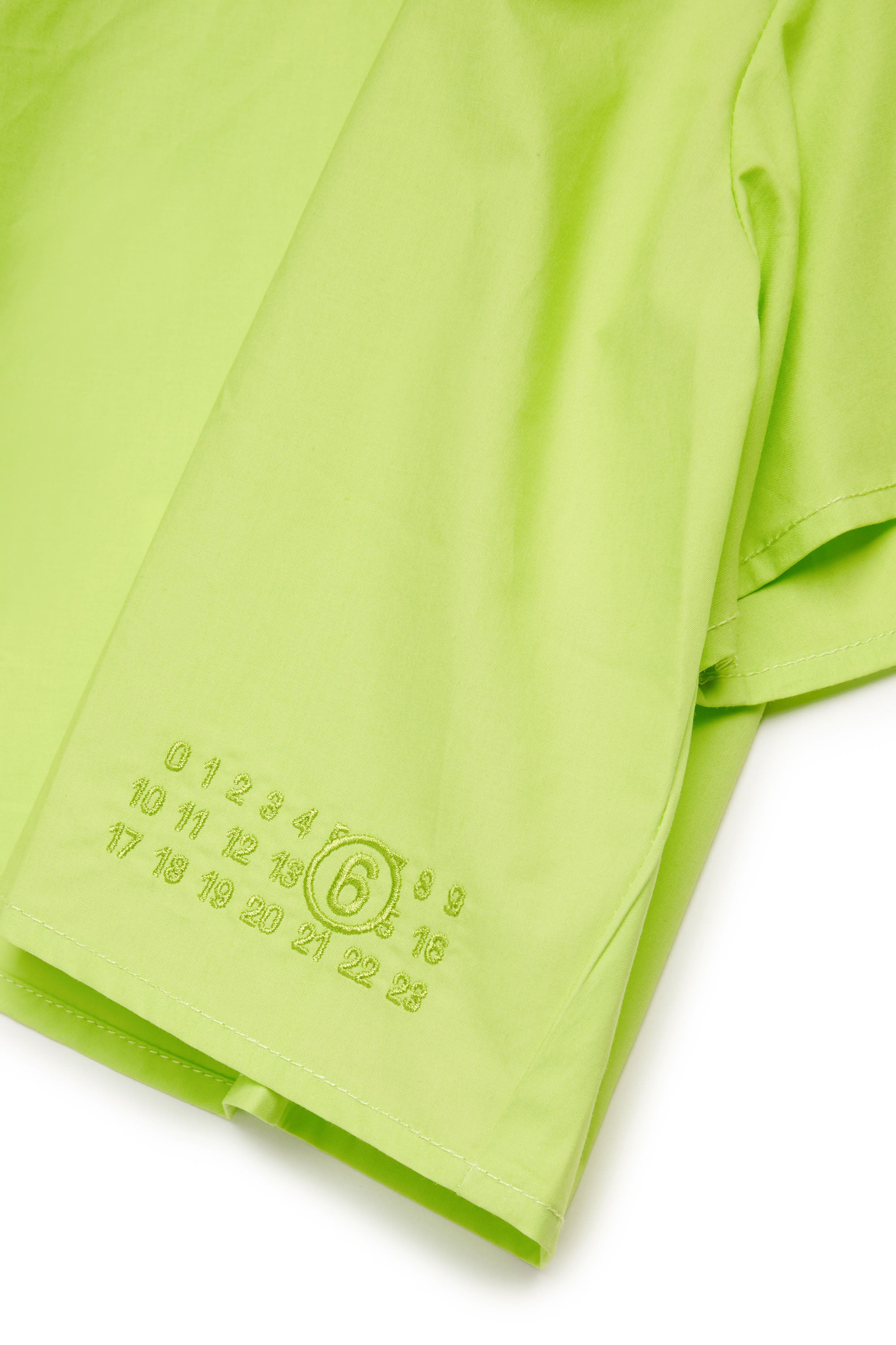 Flared shirt with ruffles - Neon Green