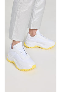 Baskets Lazy runner - White & Yellow