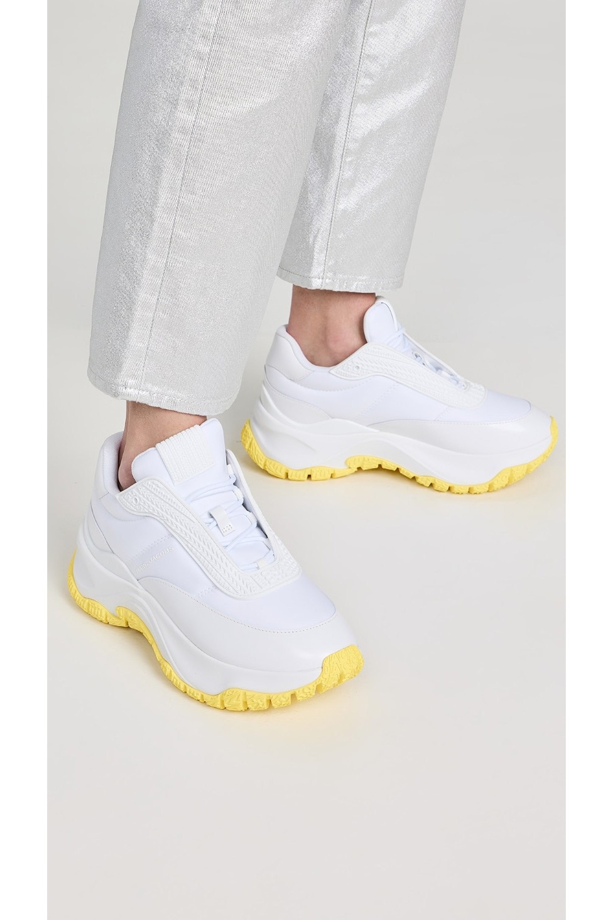 Baskets Lazy runner - White & Yellow