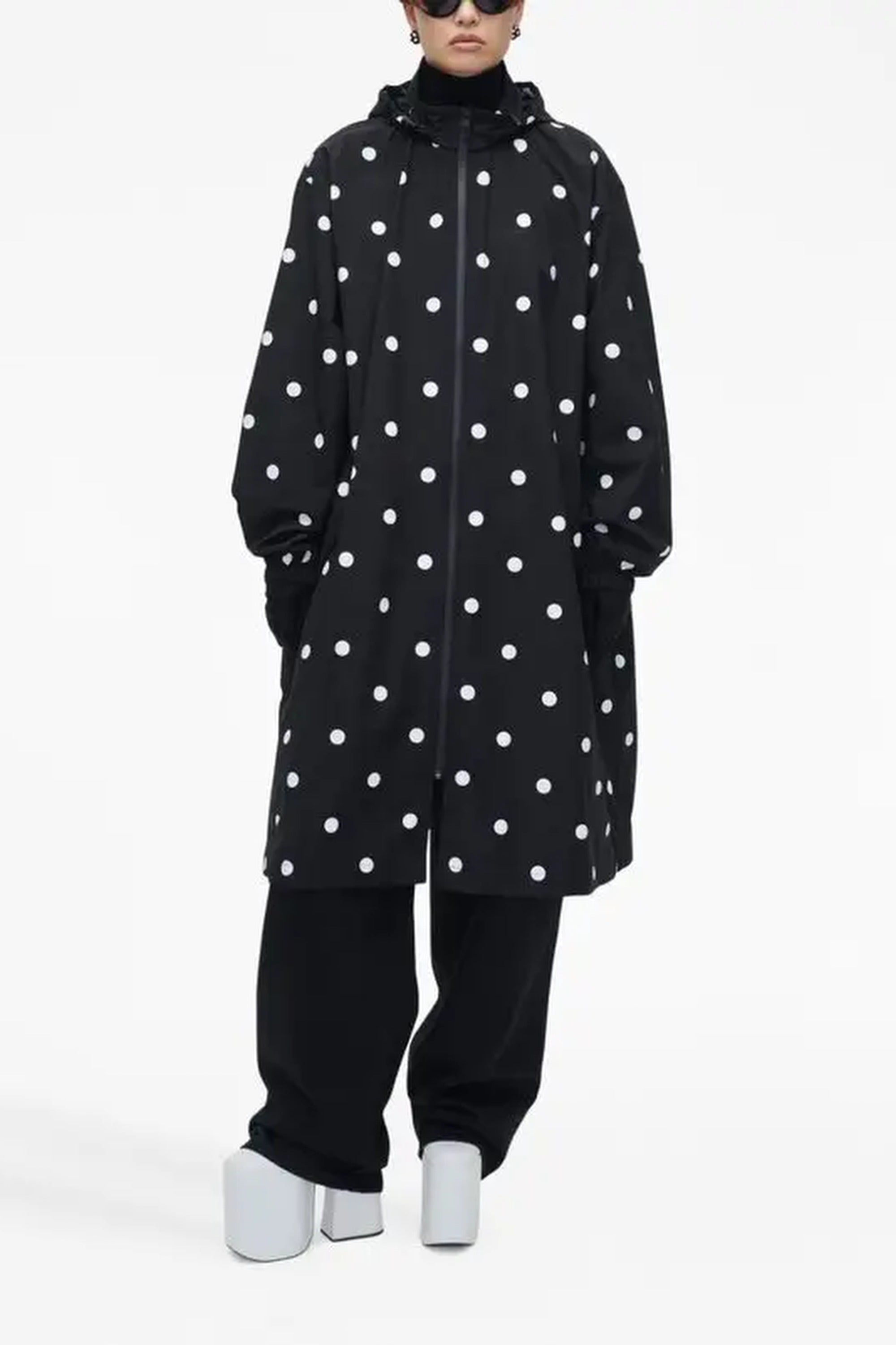 Veste coupe vent à pois - Black & White