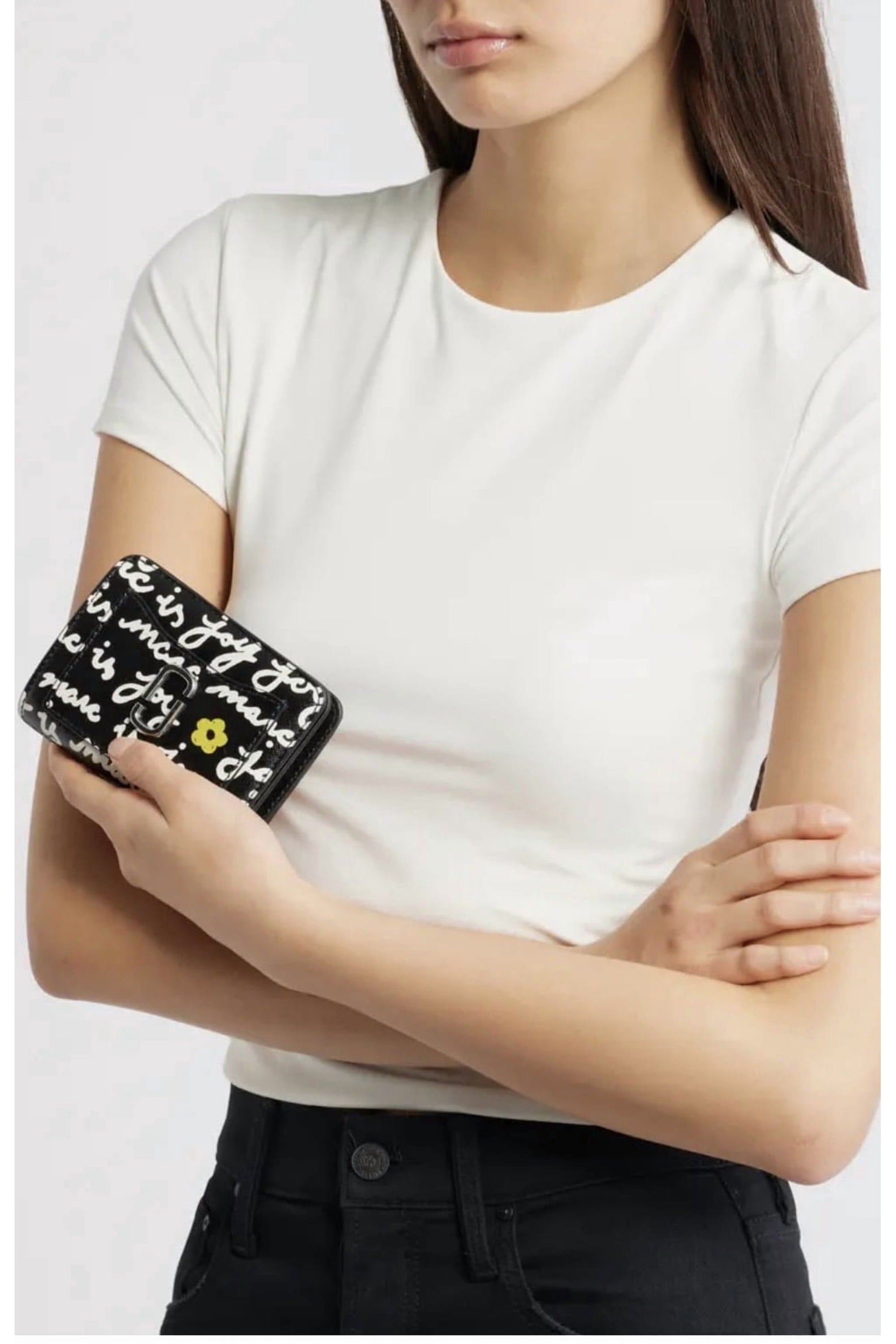 Mini portefeuille Compact en cuir - Black Multicolor