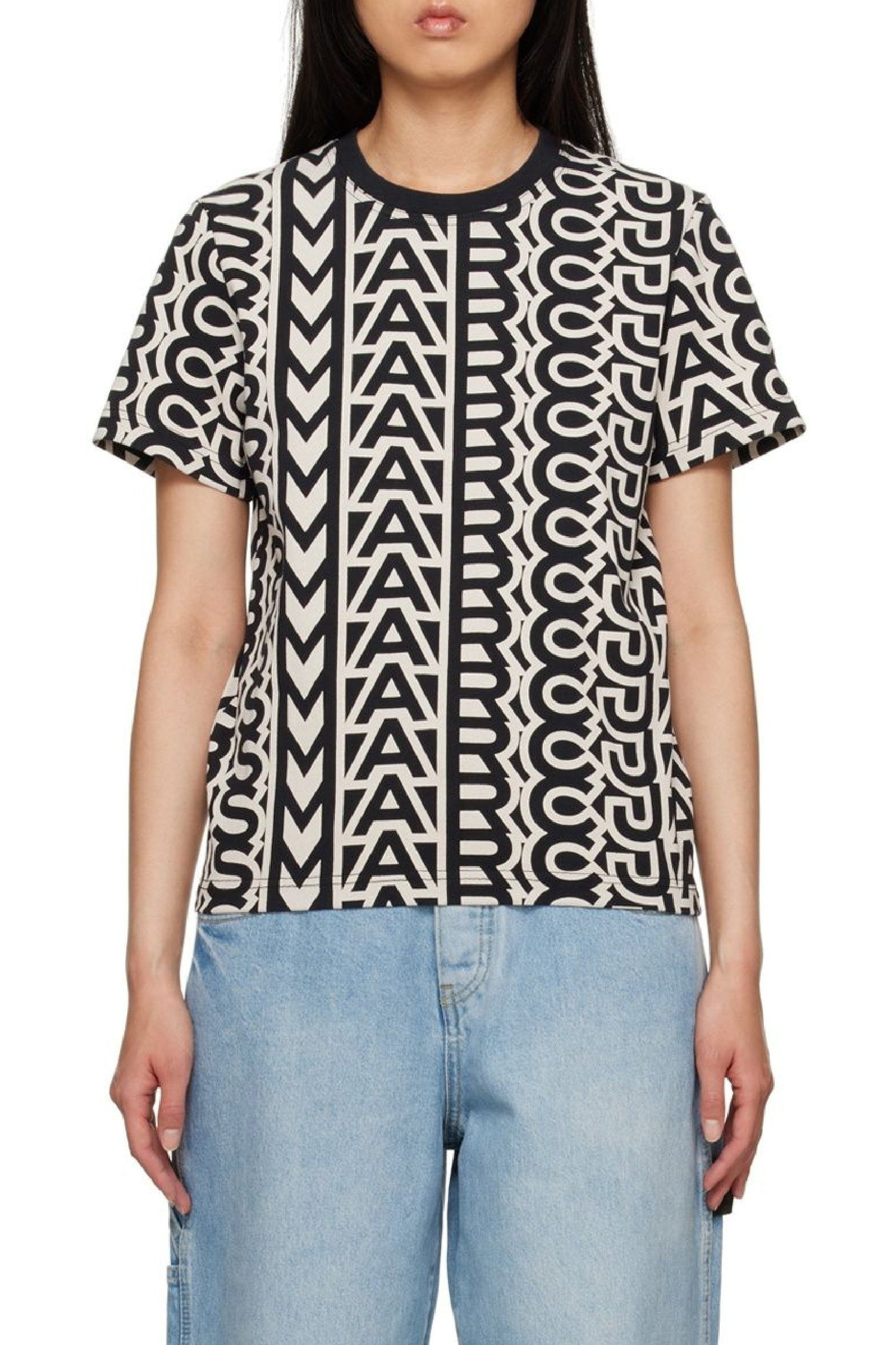 T-shirt imprimé Monogram - Black & Ivory