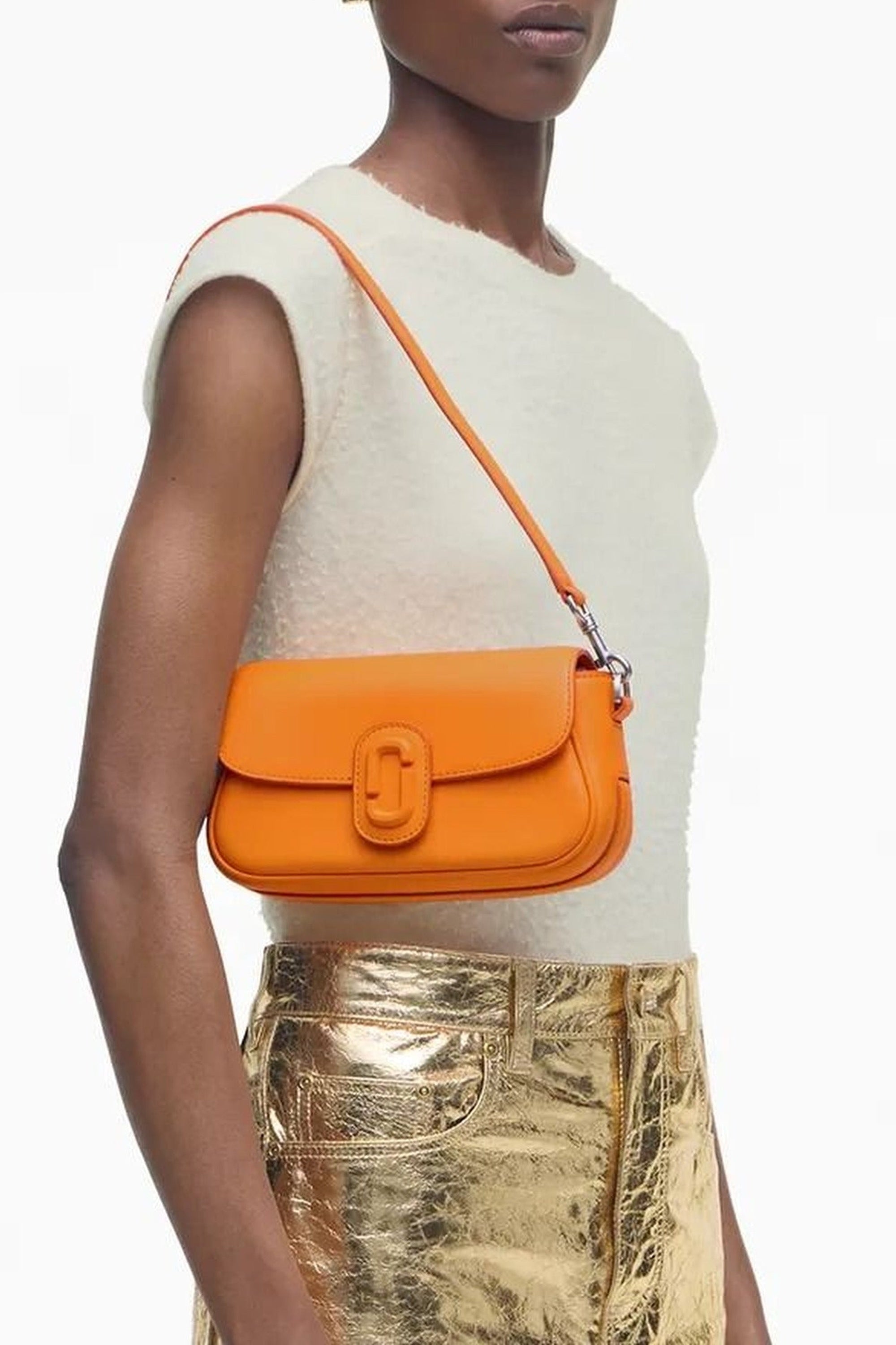 Sac The Clover en cuir - Tangerine