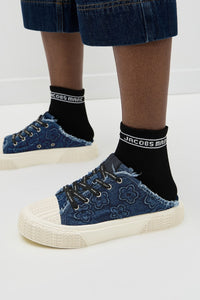 Baskets en denim à motifs - Medium Wash Indigo