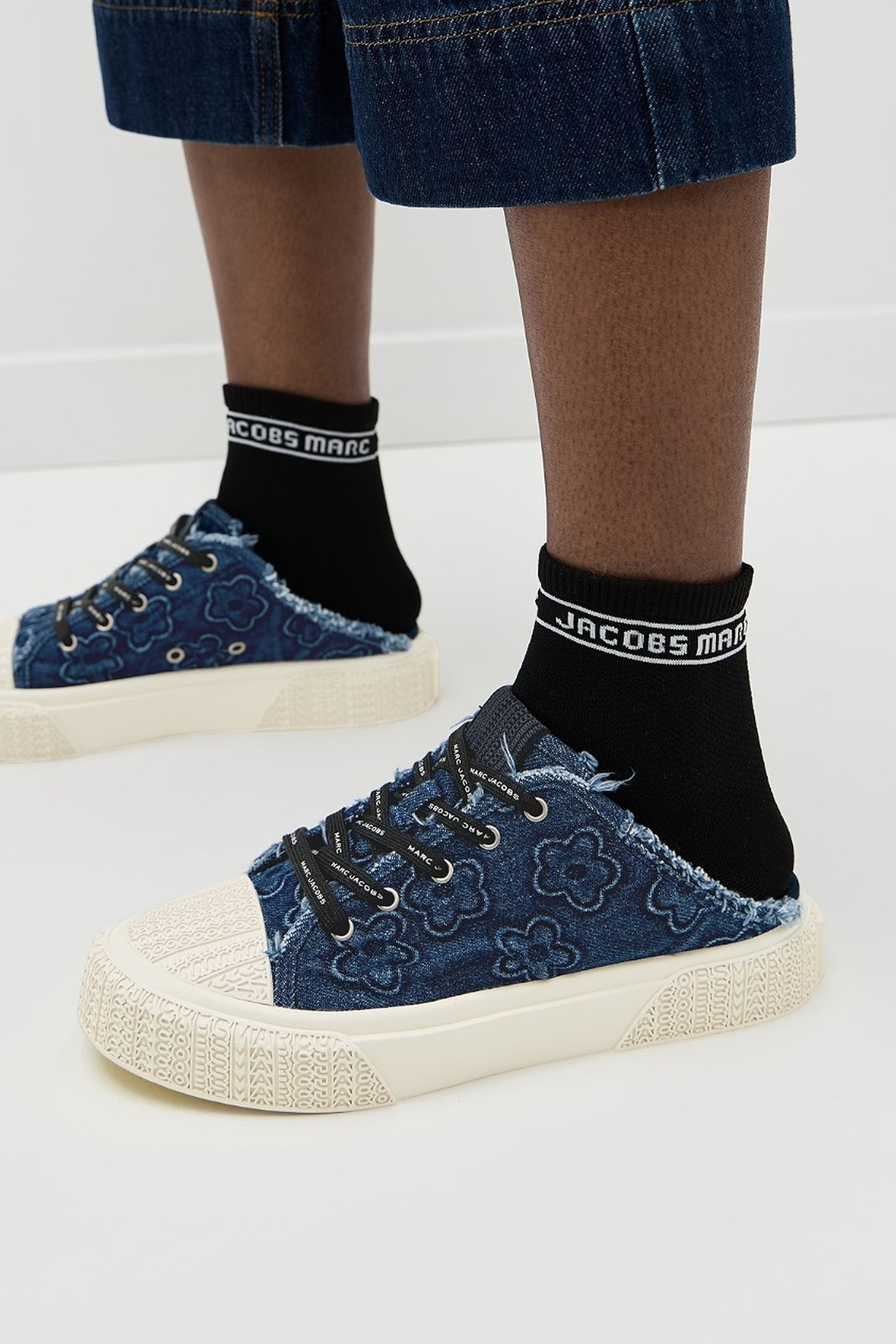 Baskets en denim à motifs - Medium Wash Indigo
