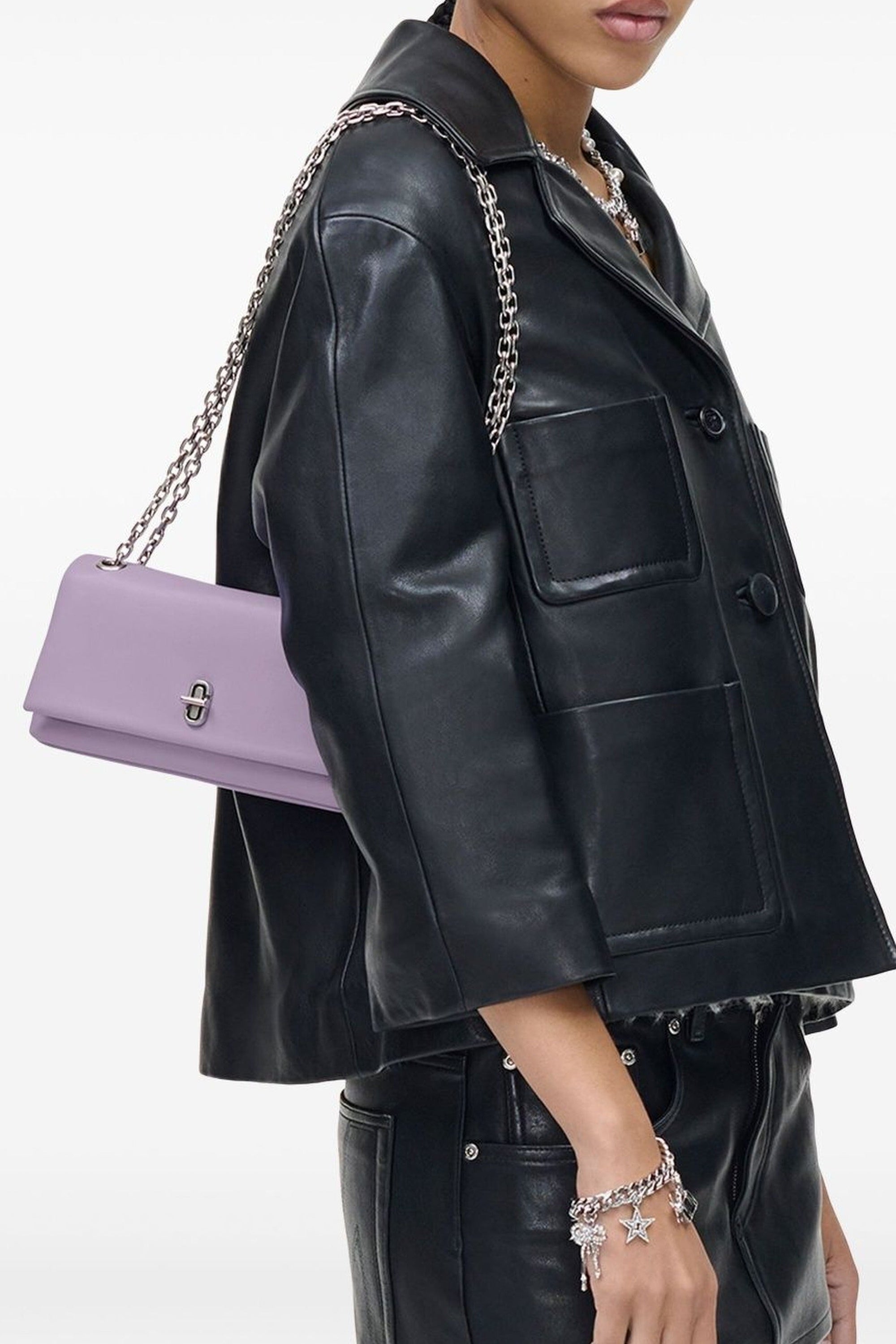 Mini sac The Dual Chain en cuir - Lilac