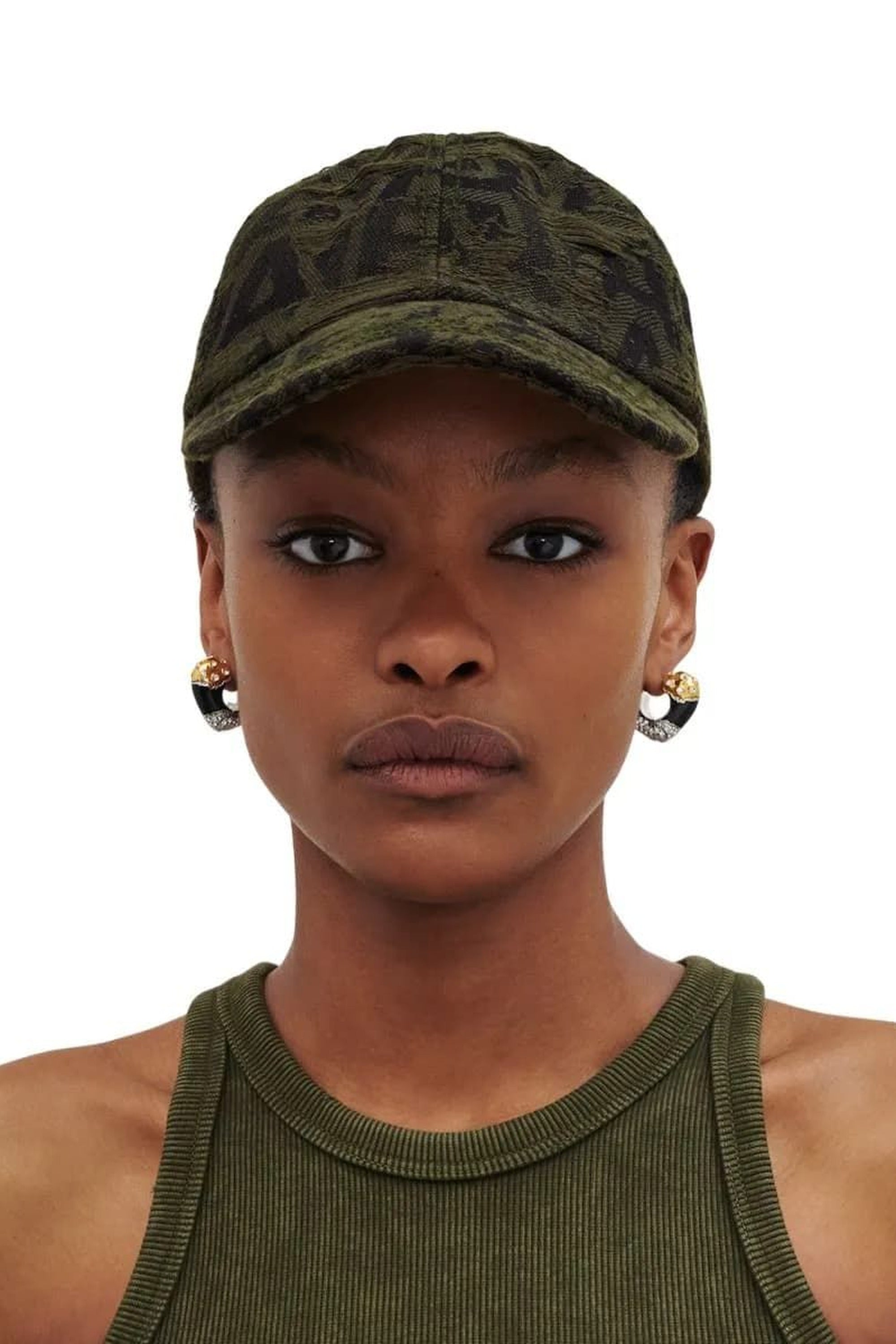 Casquette en jacquard Monogram - Kelp & Black