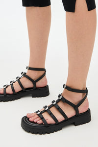 Sandales Kiki Gladiator en cuir - Black