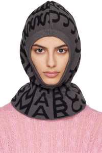 Cagoule Monogram en laine - Black & Charcoal