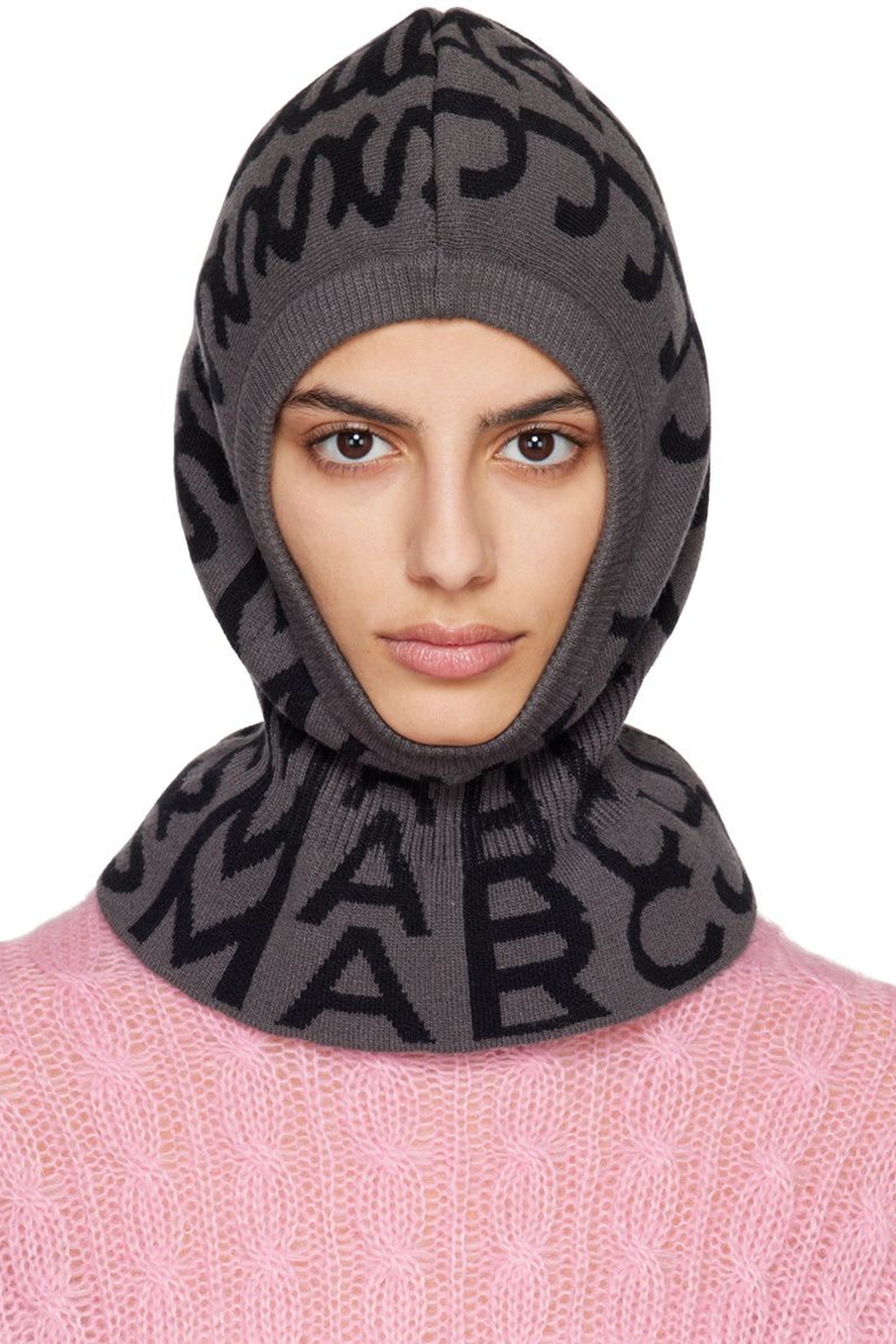 Cagoule Monogram en laine - Black & Charcoal