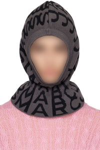 Cagoule Monogram en laine - Black & Charcoal
