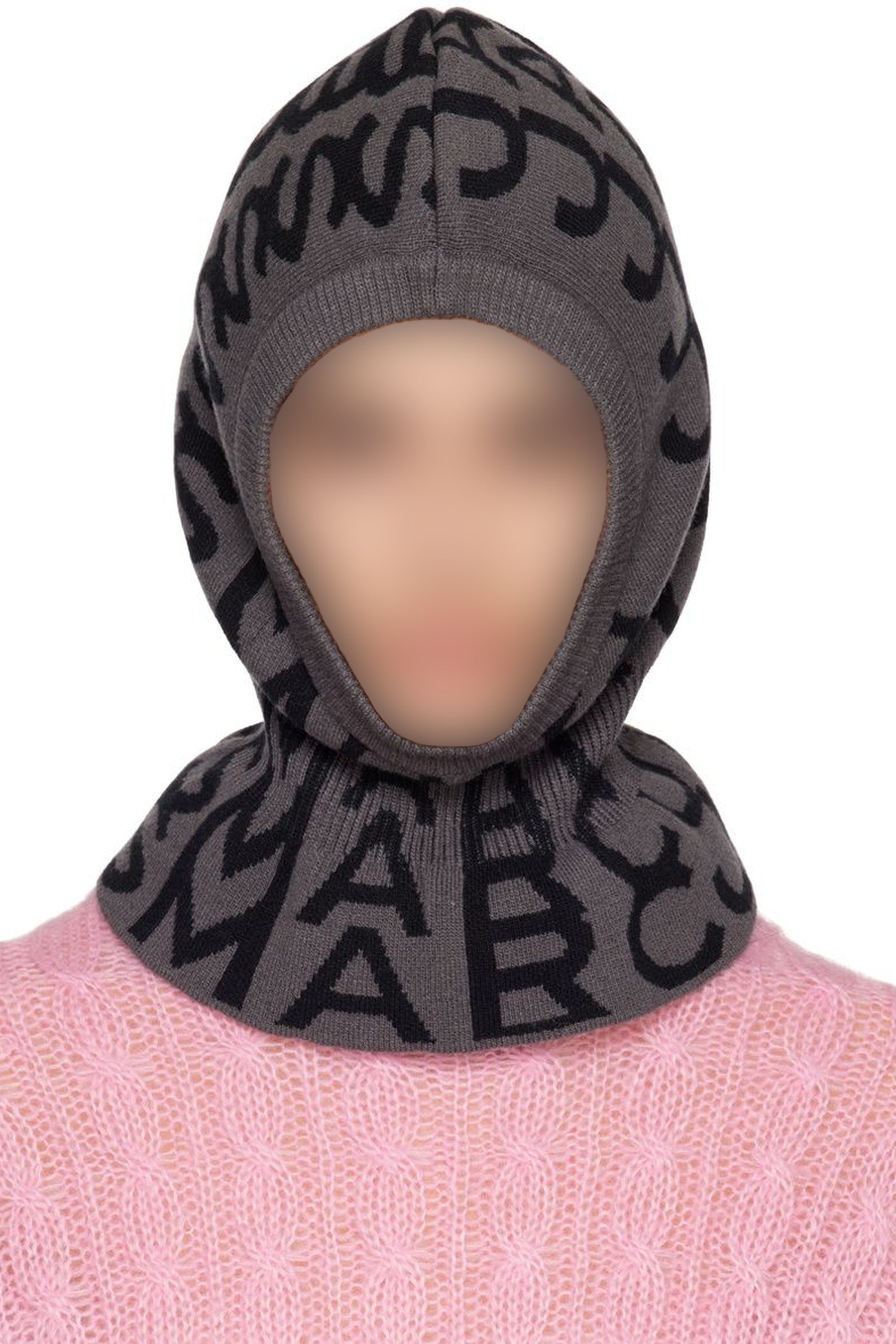Cagoule Monogram en laine - Black & Charcoal