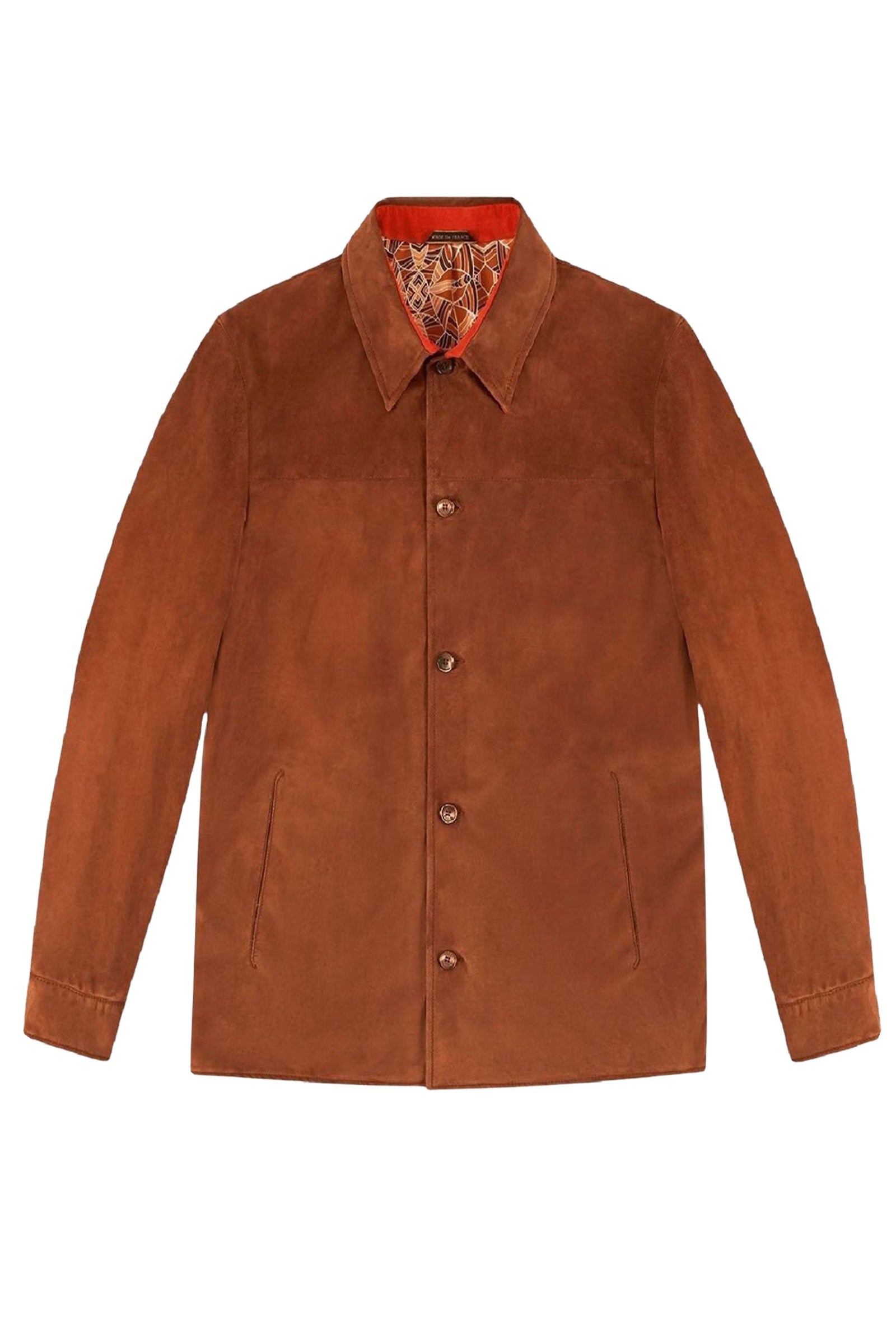Surchemise à motif en daim - Marron