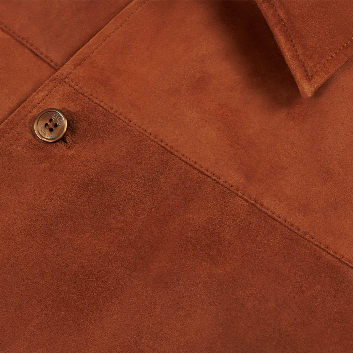 Surchemise à motif en daim - Marron