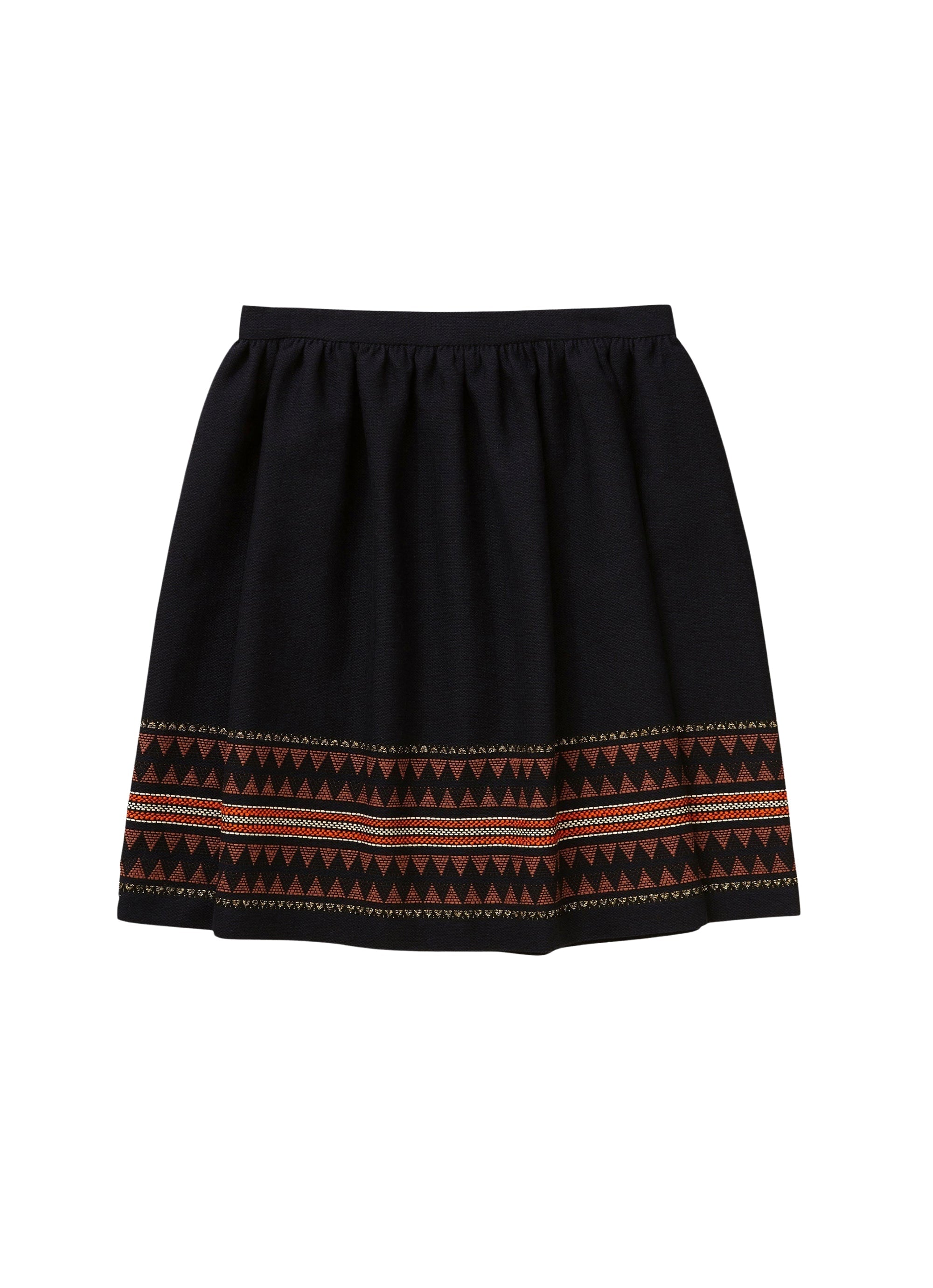 Balloon skirt with ethnic designs