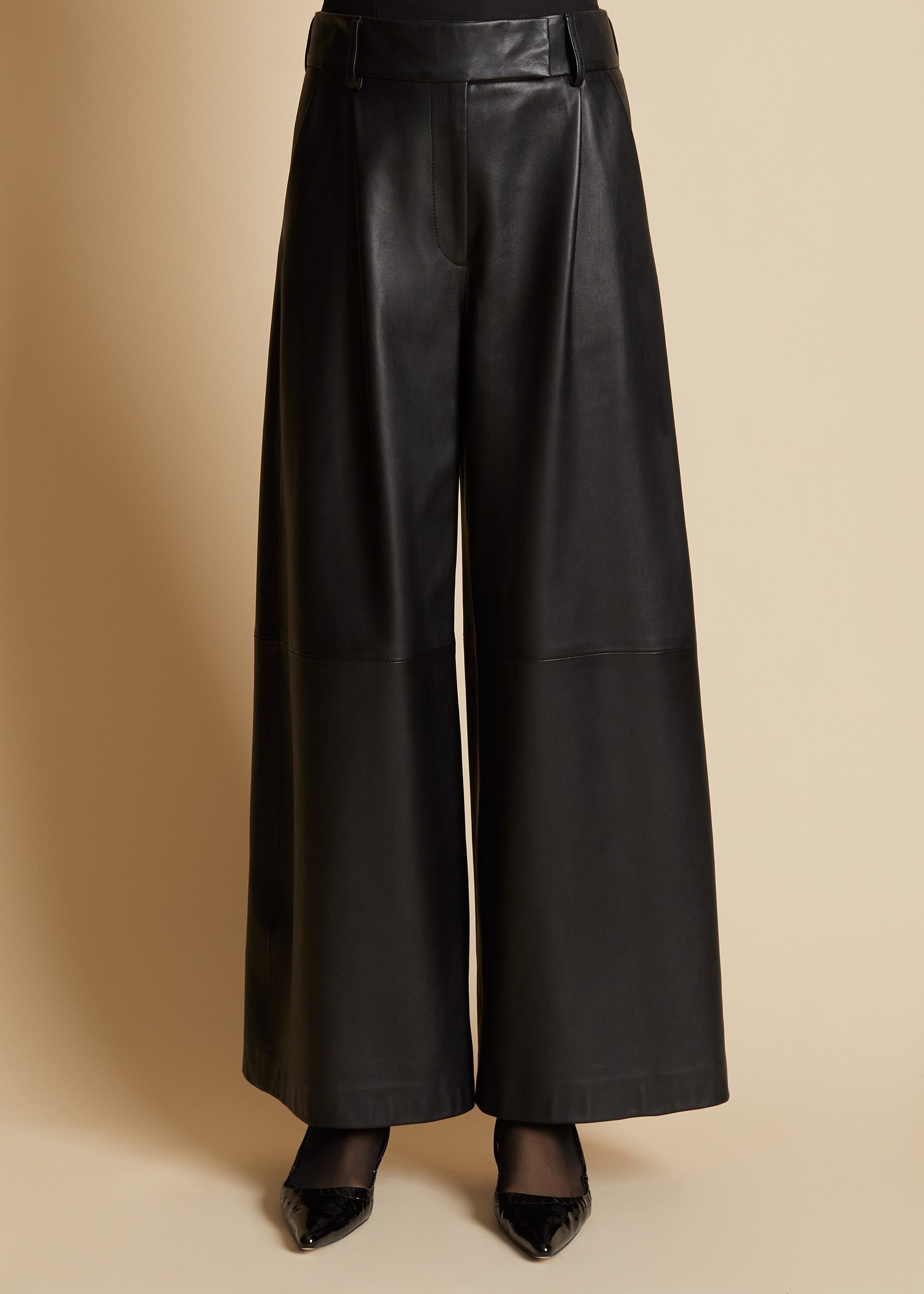 Maarte pant in leather - Black