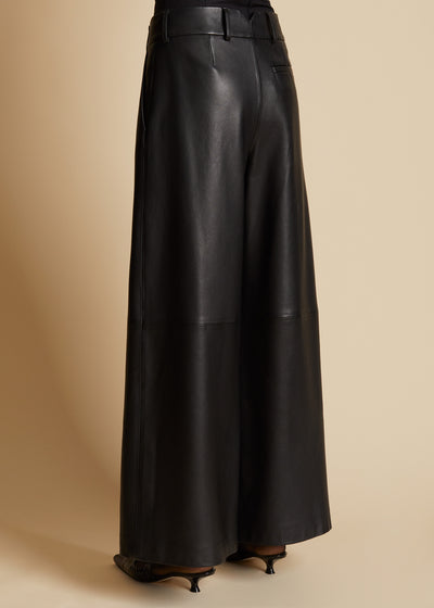 Maarte pant in leather - Black