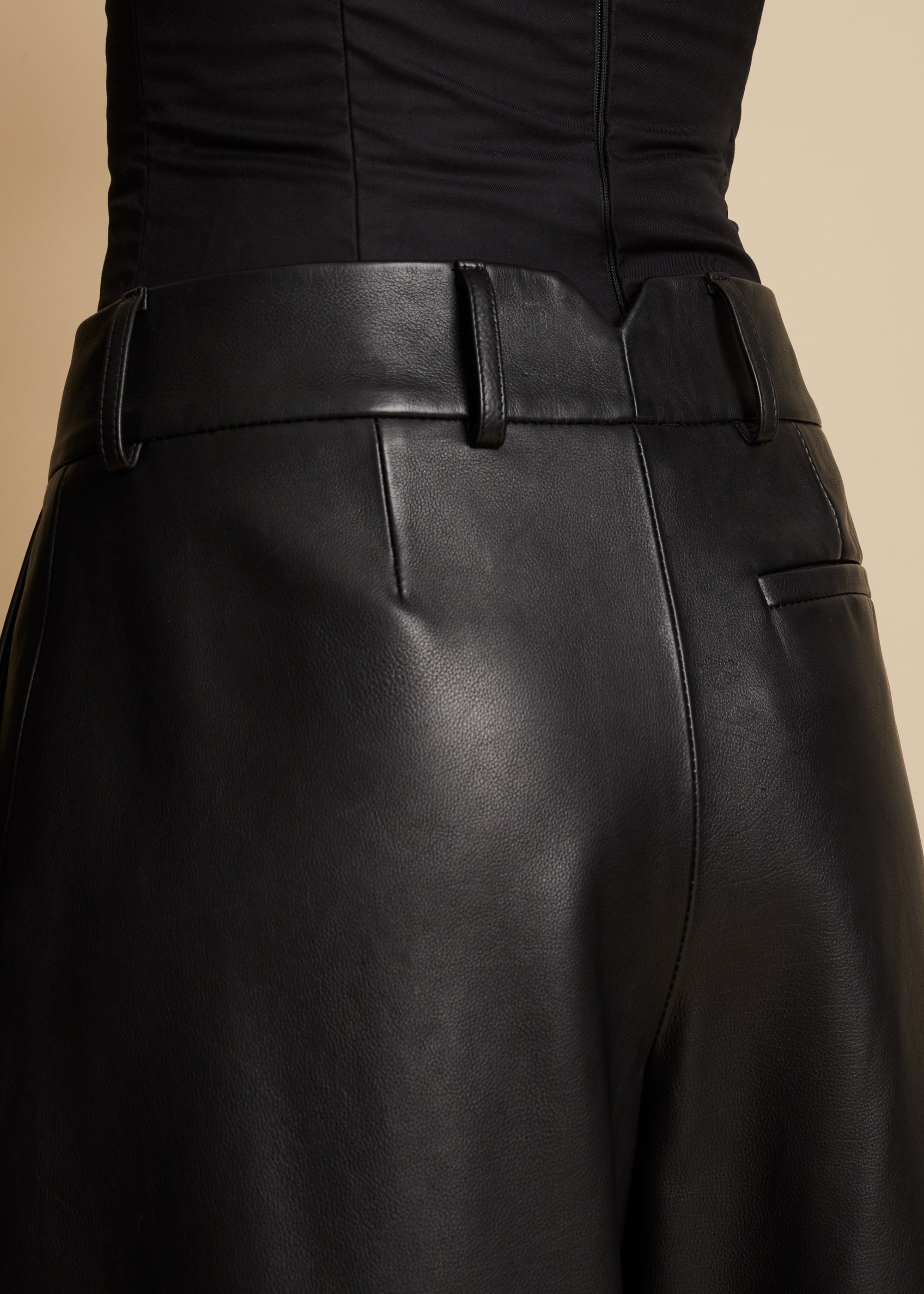 Maarte pant in leather - Black