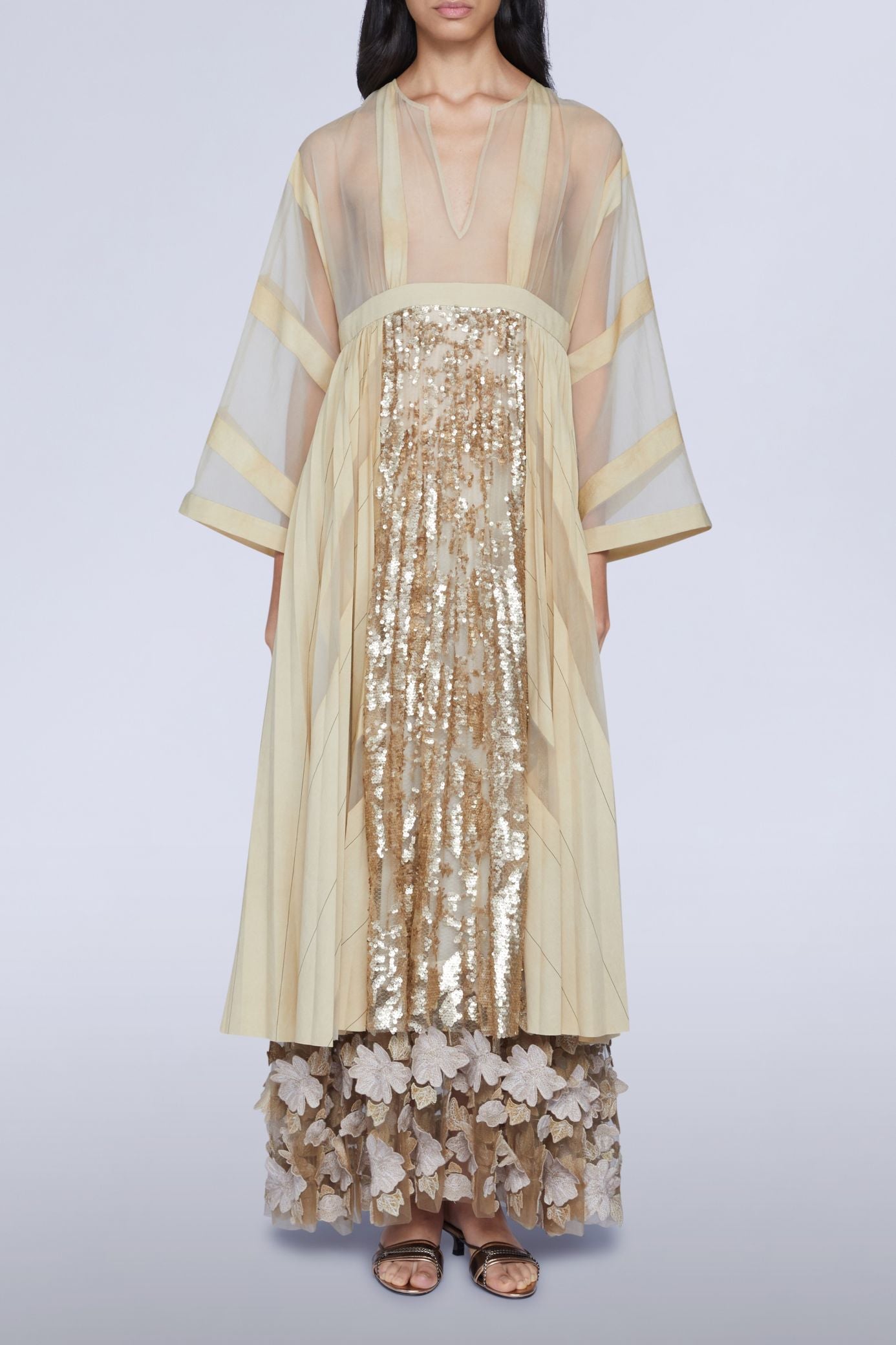 NEW OFFER ROBE LONGUE ORGANZA RAYÉE