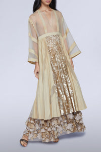 NEW OFFER ROBE LONGUE ORGANZA RAYÉE