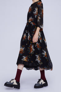 ROBE EN GEORGETTE AVEC COULISSE