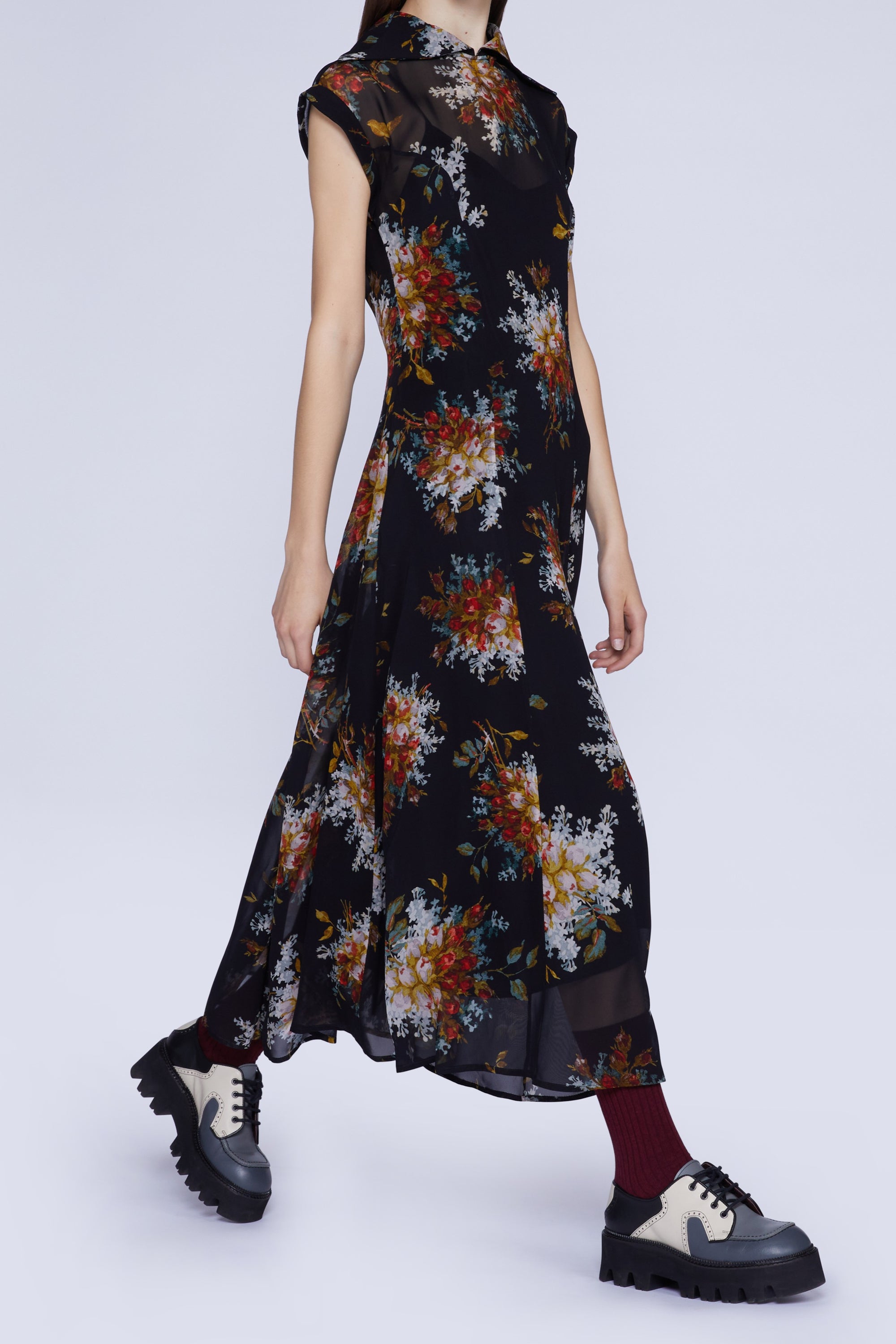 Robe en georgette sans manches - Nero Fantasia
