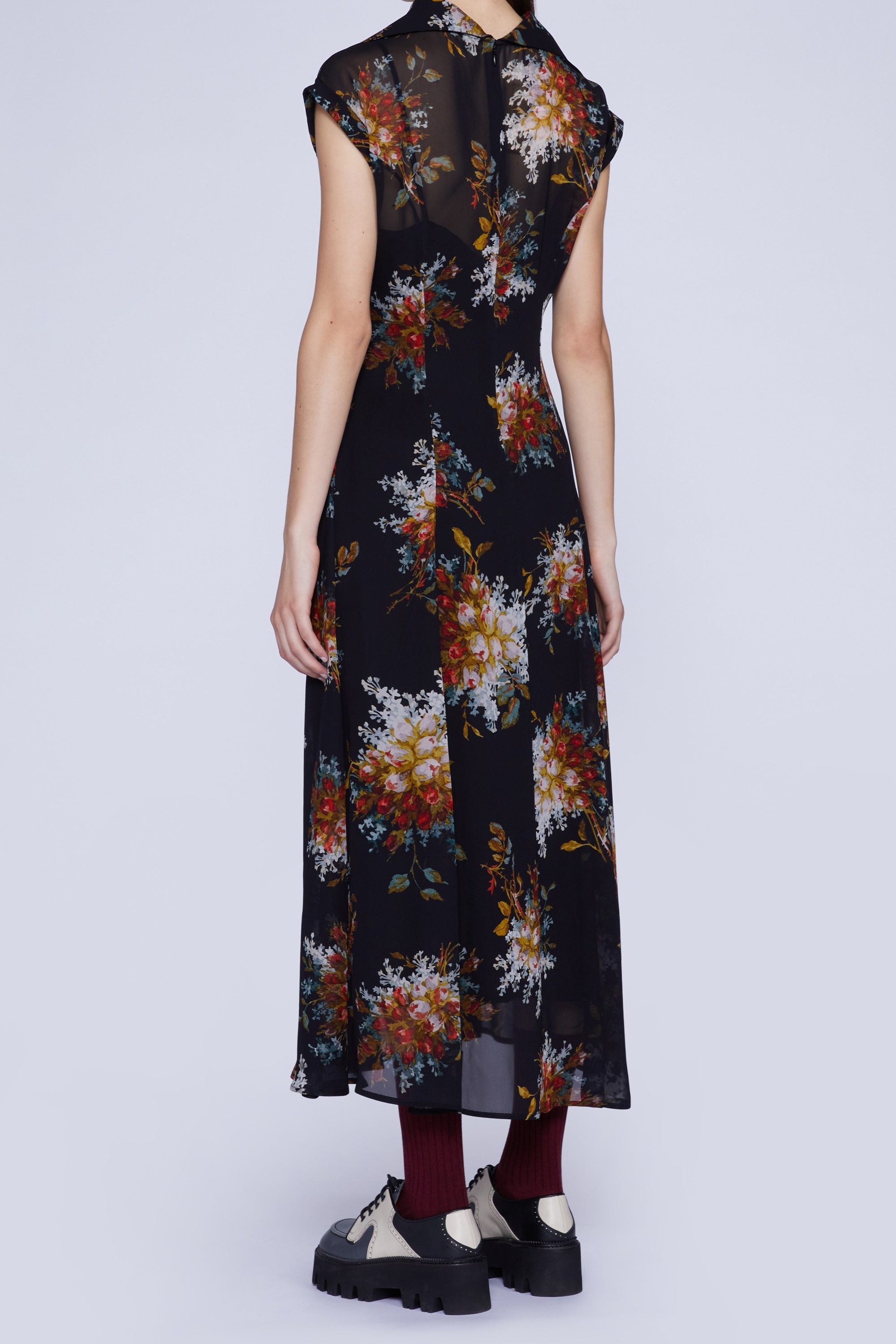 Robe en georgette sans manches - Nero Fantasia