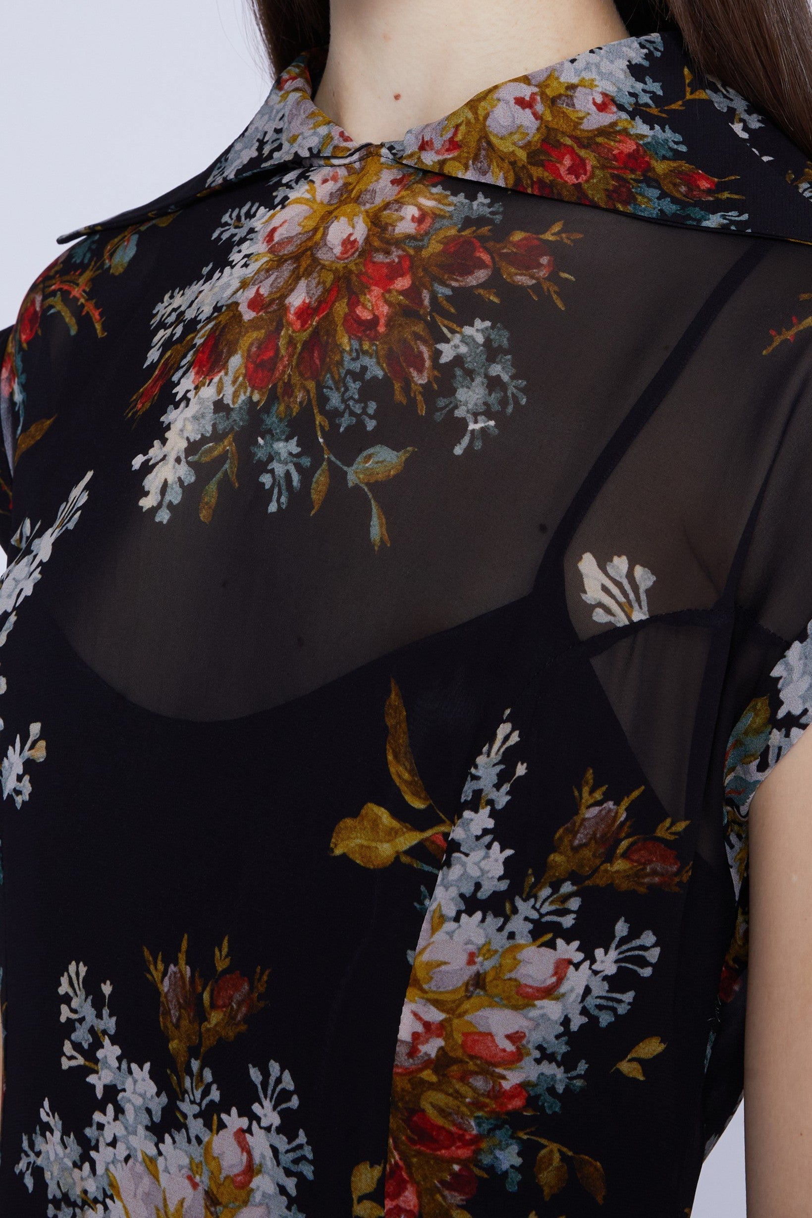 Robe en georgette sans manches - Nero Fantasia