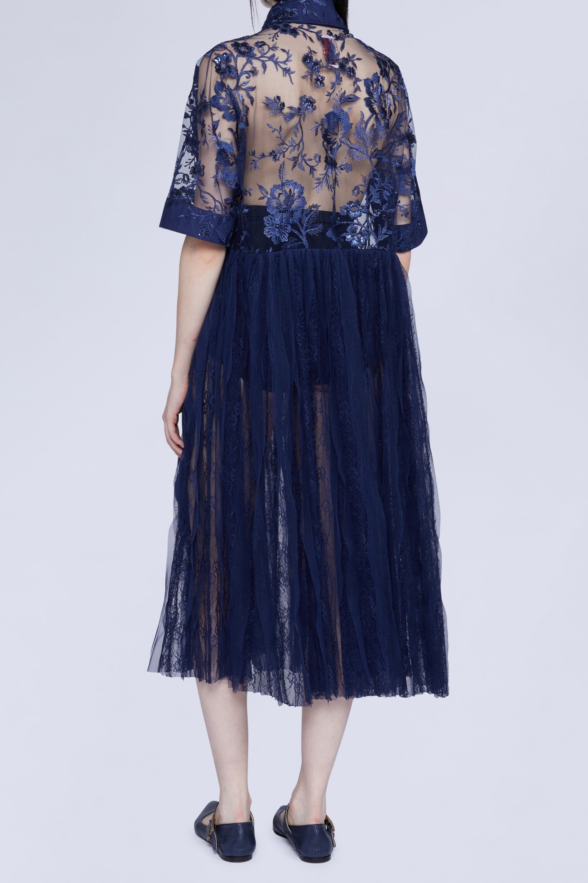 ROBE CHEMISE BLEUE EN ORGANZA AVEC POCHES